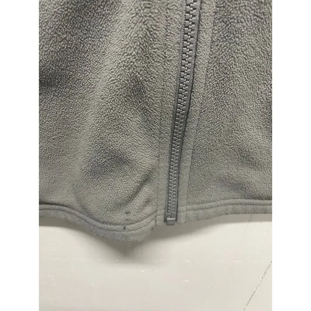 North Face Men's Zip Up Fleece Jacket Size Large Gray - Has Stain and Iron Mark
